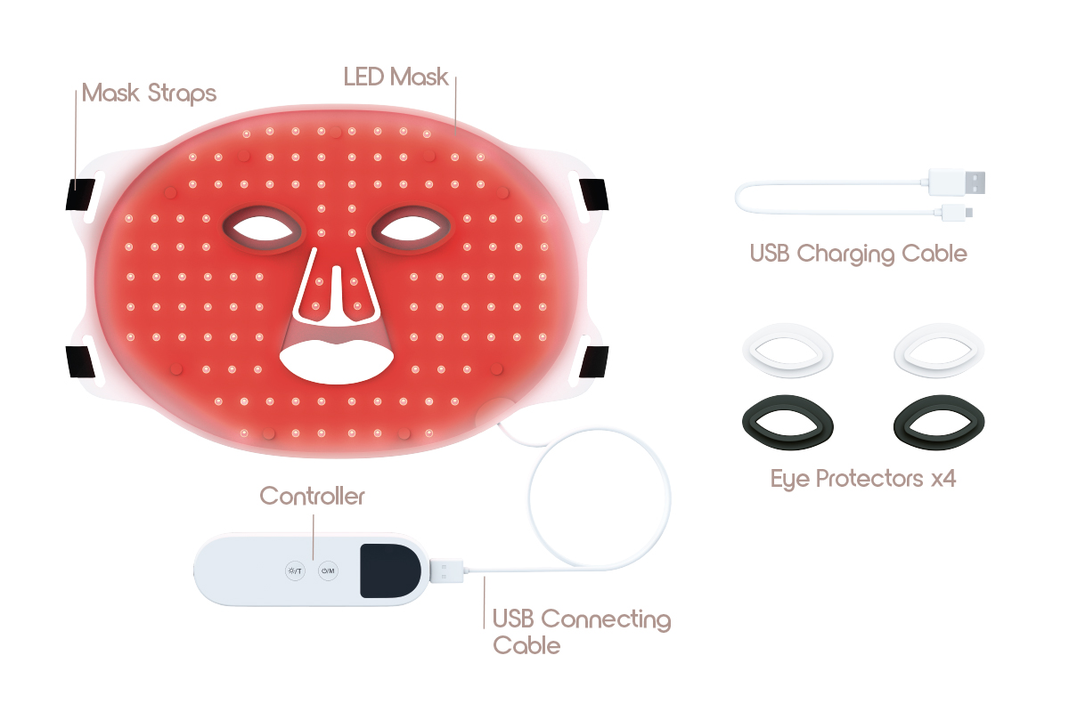 SLF LED Face Mask with all included components