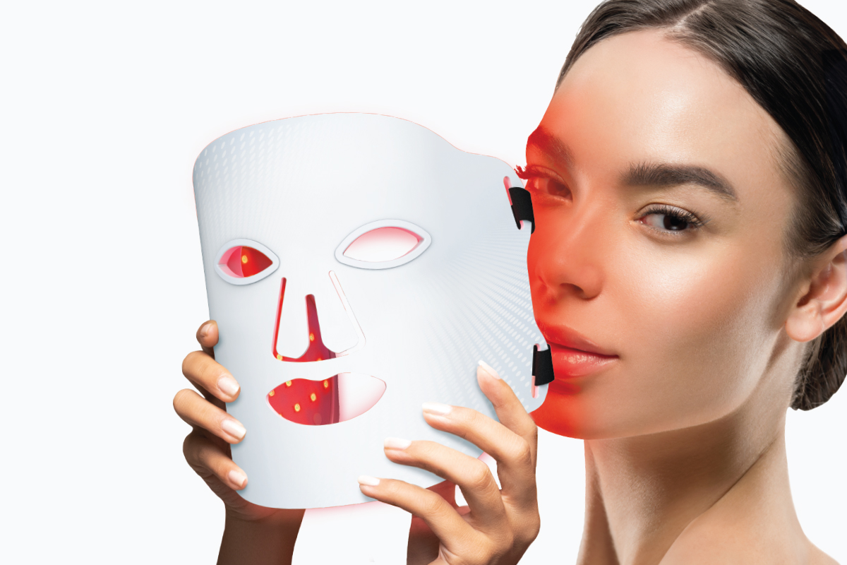 Woman using SLF LED Face Mask