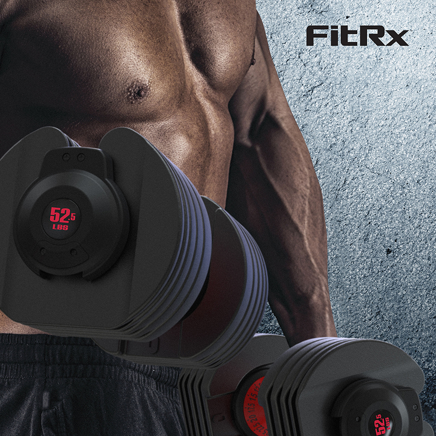 Man using FitRx SmartBell Adjustable Dumbbells