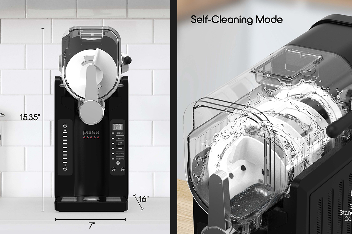 Purée slushy machine in kitchen
