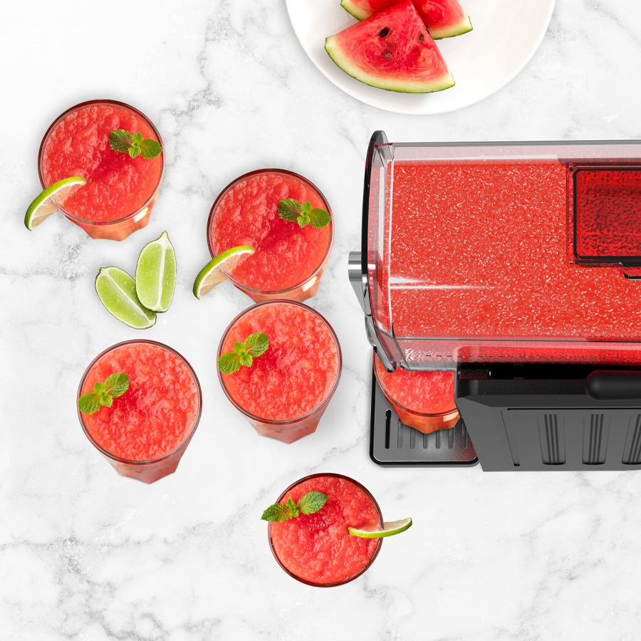 Smoothies and cocktails made using Purée slushy machine