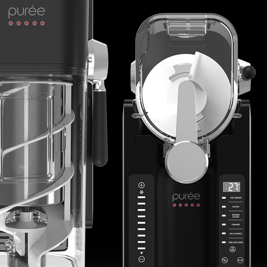 Purée slushy machine on dark background